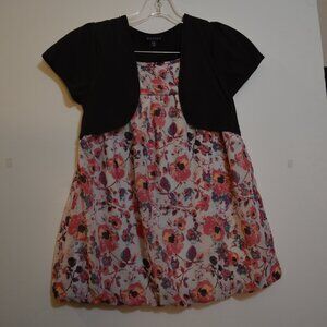 GEORGE (R) Black Shrug Cotton-Poly Floral Shell&Lining Polyester Top XL (14-16)